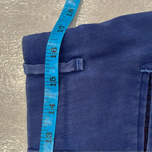 [50/L] MYTHS BLUE CHECK GARMENT WASHED VINTAGE WOOL PANTS - Picture 6 of 10